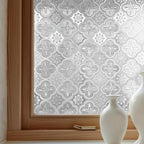 Window Privacy Film Decorative for Front Door, Bathroom Static Cling Stained Glass Sticker Opaque Heat Control UV Blocking Non-Adhesive for Home Windows 23.6 X 78.7 inches
