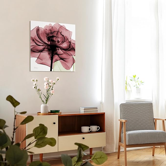 Empire Art Direct Frameless Free Floating Tempered Glass Panel Graphic Wall Art Ready to Hang, 24" x 24", Chianti Rose II