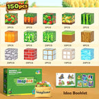 150PCS Magnetic Blocks - Build Mine Magnet World Farm Edition, Magnetic Kids Games for Boys & Girls Age 3-5 4-8 6-8, STEM Sensory Construction Classroom Must Haves Building Toys for Toddlers