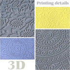 12 Pcs Polymer Clay Texture Sheets Mat Works with Polymer Clay Cutter Embossin Roller DIY Tools for Pottery Earrings Jewelry Making DIY Craft Supply