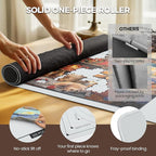 ropoda 1500 Pieces 46" x 26 "Puzzle Mat Roll Up, Puzzle Saver with 4 Large Sorting Trays & Travel Storage Bag, Portable Rollup Puzzles Keeper(Grey)