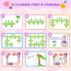 GirlsHome 300+PCS Fabric Flower Bouquets Toys, DIY Flower Crafts Kits for Kids, Arts and Crafts for Kids Ages 6-8 Girls, Build Flower Bouquet, STEM Educational Toy Preschool Gifts (Purple Pink)