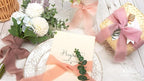 Ribbli Blush Pink Chiffon Ribbon 1-1/2 inch x 20 Yard Handmade Fringe Chiffon Silk Ribbon for Wedding Invitations, Bridal Bouquets Wrapping, Flower Arrangement Decoration