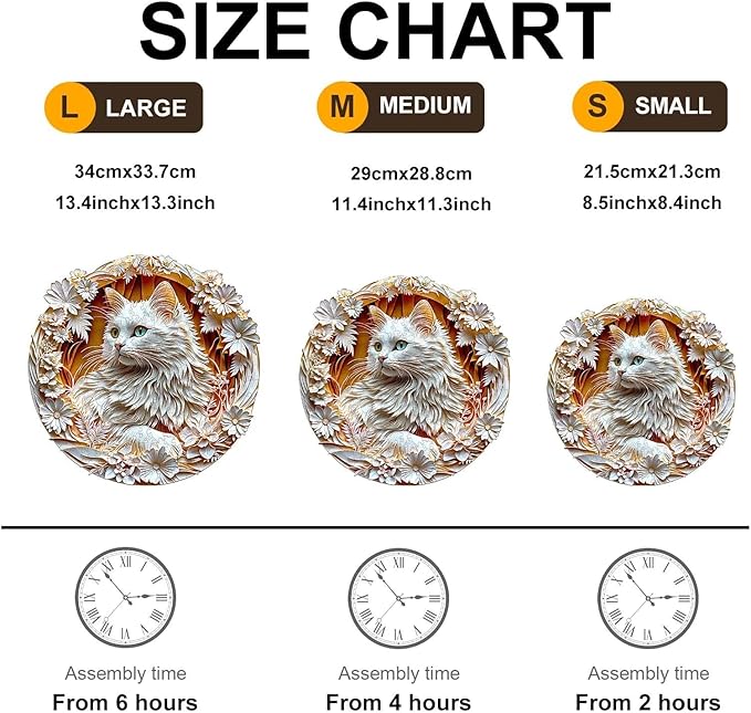 Wooden Puzzles Adults, 3D Cute Cat Wooden Puzzles 200 Pieces, Unique Animal Shaped Wood Challenging Jigsaw Puzzles Gifts for Adults, 11.4x11.4in