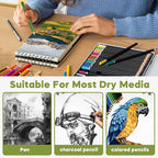 CONDA 5.5 x 8.5 Sketchbook Book - Top Spiral Bound Pad, 2 Packs of 100-Sheets (68lb/100gsm) Acid Free Artistic Paper for Drawing, Painting, Writing - Ideal for Beginners Artists