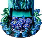 3D BEST-Q Cthulhu DND D&D Dice Tower，3D Printed Compatible with Dungeons and Dragons, 28mm Miniature Wargaming, Tabletop RPGs, Wargame Scenery, Endless Deep Sea Series (Blue&Green)