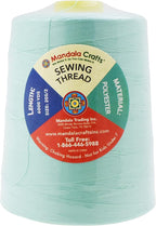 Mandala Crafts 4 Pack of Serger Threads Cones Spools - 20S/2 24000 Yards Polyester Mint Threads for Sergers Machine and Overlock Quilting Sewing Machine