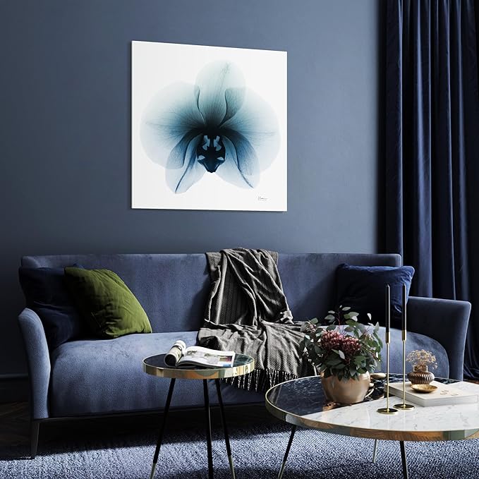 Empire Art Direct Frameless Free Floating Tempered Glass Panel Graphic Wall Art Ready to Hang, 38" x 38", Glacial Orchid