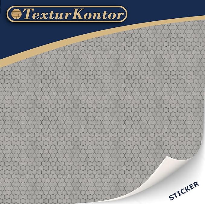 3 Sheets Self-Adhesive Decorative Film Paving Stones and Surfaces for Model Making in Scale 1:87 Scale H0 (UK: 3.5 mm Scale) (Concrete Hexagons)