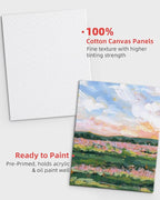 Simetufy 4 x 6 inch 12 Pack Small Painting Canvas Boards- Gesso Primed Acid-Free 100% Cotton Mini Canvas Panels for Acrylics Oil Watercolor Tempera Paints