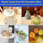 Mosaic Tile Grout, Mosaic Crystal Grout for Crafts, Essential for Handmade Grouting, DIY Projects Accessories Transparent Crystal Sanded, Mosaics Crystal Sealant for All Tiles (Translucent, 7oz)