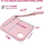12" Guillotine Paper Cutter,Paper Trimmer Accurate Cutting with with Safety Protection and Blade Lock,12 Sheets Capacity, Perfect for Cardstock, Cardboard, Photos, Vinyl, Crafts,Scrapbooking