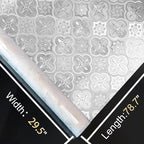 Window Privacy Film Decorative for Front Door, Bathroom Static Cling Stained Glass Sticker Opaque Heat Control UV Blocking Non-Adhesive for Home Windows 29.5 X 78.7 inches
