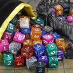CiaraQ DND Polyhedral Dice (100pcs) with A Dice Bag Compatible with Dungeons and Dragons DND RPG MTG Role Playing Table Games (D6 dice, 10 colors-100 pcs)