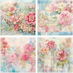 YASMEN 24 Sheets Scrapbook Paper Pads, 6X6 Single-Sided Cardstock Paper, Decorative Craft Paper, Flowers Pattern Paper Pack, DIY Decopodge Papers, Journal Scrapbooking Supplies, Card Making Supplies