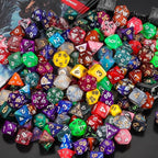 QMay 30 Sets Polyhedral Dice - 30 X 7 (210 Pieces) DND Dice with a D&D Dice Large Drawstring Bag, 30 Colors D4 D6 D8 D10 D% D12 D20, Great for Dungeons and Dragons, RPG, MTG,Role Playing Table Games