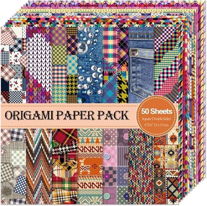 Origami Paper Kit Dobule Sided 100 Sheets 100 Colors 6 Inch Japanese Chiyo Square Easy Fold Arts Crafts DIY Handwork Origami Papers Beginner Cloth Rock Color