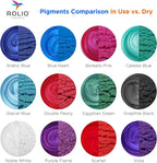 Rolio Mica Powder Pearlescent Color Pigment - Art Set for Resin Epoxy - for Soap Making, Nail Polish, Lip Gloss Set, Eye Shadow, Bath Bomb, Slime & Candle - 10g, 12 Jars - Northern Lights