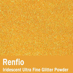 Renfio Iridescent Ultra Fine Glitter Powder Resin Supplies Glitters 1.94 Oz (55g) PET Flake Crafts Sequins 1/128" 0.008" 0.2mm Epoxy Chips Flakes for Tumblers Slime Olympic Decorations - Yellow