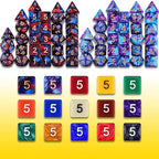 Extended Dice RPG Set 15 x 31 Polyhedral Dice (465 Piece) for DND 5e Tabletop Adventure Games (15 Colors - Classic)