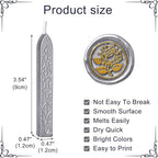 Yoption 12Pcs Sealing Wax Sticks with Wicks, Silver Totem Fire Manuscript Seal Wax Sticks for Wax Seal Stamp (Silver)