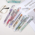 WRITECH Liquid Ink Rollerball Pens: Multi Colored 0.5mm Extra Fine Point Tip Rolling Roller Ball Pen 8ct Assorted Colors for Journaling Smooth Writing Note Taking No Bleed & Smudge & Smear