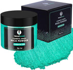 Turquoise Gem Mica Powder for Epoxy Resin 56g / 2oz. Jar - TECHAROOZ 2 Tone Resin Dye Color Pigment Powder for Lip Gloss, Nails, Colorant for Slime Bath Bombs Soap Making & Polymer Clay