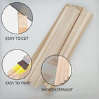 Balsa Wood Sticks, Square Wooden Dowels, Unfinished Hardwood Sticks for Crafts DIY Projects Models Making Supplies (12' X 1/2' X 1/2' 30Pcs)