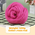 3.53oz Wool Roving Yarn, Wool Felting Supplies, Pure Wool, Chunky Yarn, Spinning Wool Roving for Needle Felting Wet Felt DIY Hand Spinning (Grape Purple)
