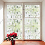 Finnez Frosted Window Film Non-Adhesive, Frosting Privacy Film for Glass Windows, Self Static-Cling Decorative Window Cling for Home Office UV Protection Cross Pattern, 23.6 x 118.1 inches