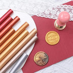 Bronze Wax Seal Sticks, 30pcs Sealing Wax Sticks, HOSEALING Glue Gun Wax Seal Sticks for Wax Seal Stamp, Premium Sealing Wax for Wedding Invitations, Letter, Envelope (Mini Size)