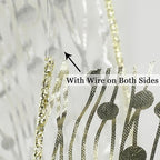 MEEDEE Gold Wired Ribbon - 2.5 Inch Sheer Organza With Horizontal Stripes and Polka Dots - 25 Yards for Gift Wrapping, Garland