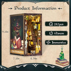 Fsolis Book Nook Kit, DIY Miniature Dollhouse Kit, 3D Wooden Puzzle for Adults, 282 Pieces, Bookshelf Decor Tiny House Mini Booknook Craft, Gifts for Women Teens and Puzzle Lovers (Magic Pharmacist)