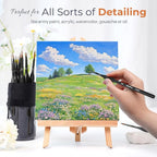 Nicpro 15 PCS Micro Fine Detail Paint Brush Set, Small Miniature Fine Tip Detail Brushes Kit for Acrylic Oil Watercolor, Models, Paint by Numbers, Miniature Painting, Craft, Rock Painting (Black)