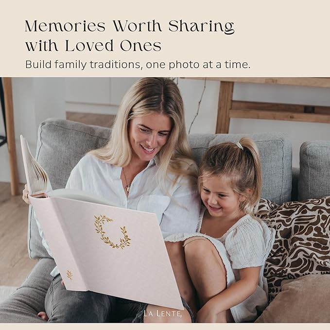 Premium Scrapbook Album – Photo Album with Writing Space – 100 Pages for Multiple Sizes 4x6, 5x7, 6x8, 8x10 – Holds 500 Photos – Wedding, Baby, Travel & Family Memories