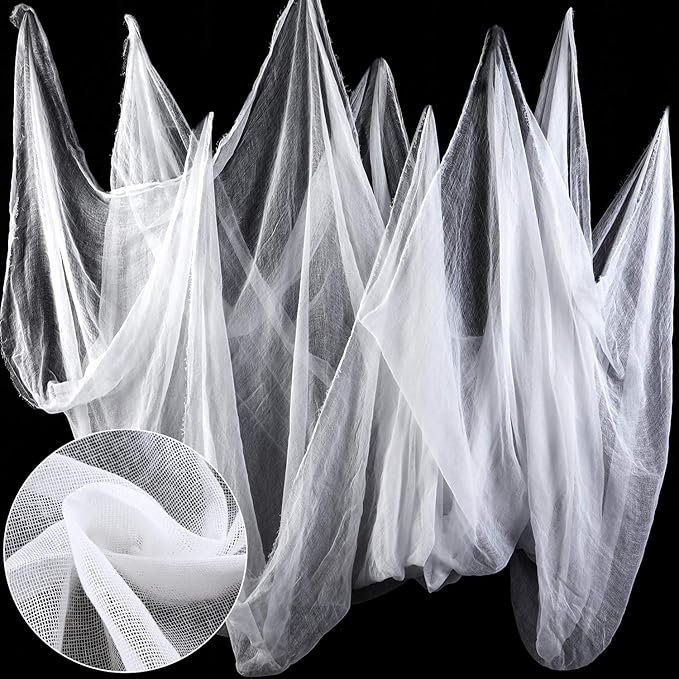 Boao Halloween Cheese Cloth 85 x 197 Inch White Cheesecloth Roll for Crafts Large Cotton Muslin Gauze Fabric for Halloween Outdoor & Indoor Spooky Decoration