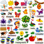 Felt Flannel Board Story Pieces for Toddlers Preschool,Kids Interactive Storytelling Teaching Play Kits for Flannel Board,with Words Felt Pieces(Insect Butterfly)