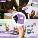 Seajan 20 Pack Composition Notebooks, Wide Ruled Paper, 7-1/2" x 9-3/4" Marble Hard Covers, 60 Sheets, Composition Notebooks Bulk for Students Back to School Adults Office Supplies(Purple)