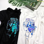 VINYL FROG Gradual Heat Transfer Vinyl Purple to Blue Chameleon Vinyl 12" x5ft with Iron and Heat Press Gradient Change Color HTV for T-Shirt and Garment