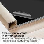 Trotec TroLase | 12"x20"x1/8", 4 Pcs | Black/White/Black | 3 Ply | Modified Acrylic | Laser Engraving Double Color Plastic Sheet | Engraving Blanks for Laser, Saw, Guillotine | Made in USA
