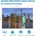 Uinkit 100 sheets Brochure Paper Glossy Double Sided 8.5x11 Inkjet 37lb 140gsm Dye ink Thin Photo Picture Flyer Calendar Magazine CD Cover letter