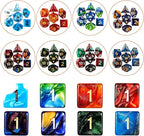 Coyeekn DND Dice Set, 25 x 7 (175 Pieces) Polyhedron Dice 25 Colors Dice for Dungeons and Dragons Tabletop Role-Playing Games with 1 Large Flannel Bag