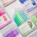ROSYMENG 10 Colors Acrylic Gel Pens Set, Big-Capacity Ink Acrylic Paint Pen for Adults Coloring Books, Waterproof Paint Markers for Canvas, Rock, Wood, Drawing Doodling, Ceramic, Fabric, DIY Crafts