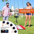 YZ Battery Powered Scoreboard Clock Timer with Buttons, Portable Digital Scoreboard with Remote, Electronic Scoreboard with Stand, Cornhole Score Keeper for Outdoor Yard Games/Shuffleboard/Pickleball