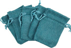 Palmhomee Pack of 25 Burlap Gift Bags with Drawstring Linen Jewelry Pouches Wedding Hessian Jute Bags for Birthday Jewelry and Treat Pouches Party Wedding Favors Gift Art and DIY Craft (2.8x3.6 Inch, Peacock Blue)