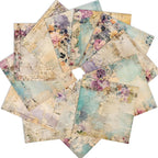 Vintage Floral Scrapbook Paper Pad Flower Patterned Paper 6×6,24 Sheets Single-Sided Scrapbooking CardStock Papers Pad for Holiday Cardmaking DIY Origami Journaling.