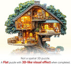 Wooden Puzzles for Adults, Fox House Puzzles, Wood Adult Puzzle, Birthday Gifts for Puzzle Lover (L-13.4 * 13.4 in 270pcs)