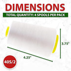 Mandala Crafts 5 Pack of Serger Threads Cones Spools - 40S/2 30000 Yards Polyester Assorted Neutral Colors Threads for Sergers Machine and Overlock Quilting Sewing Machine