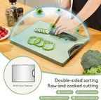 Titanium Cutting Board – Double Sided Cutting Boards for kitchen, Pure Titanium & Wheat Straw PP, Food-Grade Metal Chopping Board, Easy to Clean Large Size 16"x11"