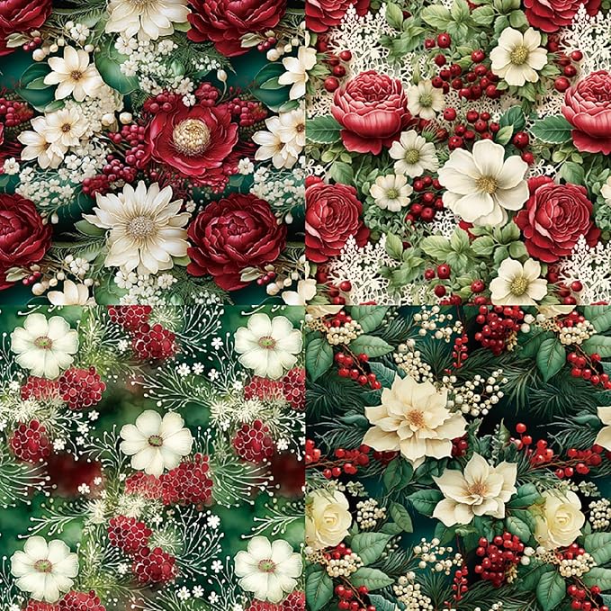 YASMEN Floral Scrapbook Paper Pad - Flower Patterned Cardstock Pads, 6x6 Single-Sided Craft Paper for Card Making, Scrapbooking, Greeting Cards, Junk Journal, Planners, Art Collage - 24 sheets